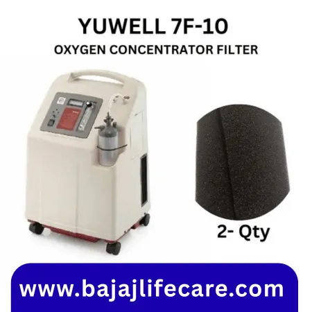Yuwell 7F-10 Oxygen Concentrator Filter – 2Pcs (Black) | Replacement Air Filter for Yuwell Oxygen Machine
