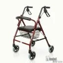 Rollator Walker with Seat and Basket | Foldable Aluminum Mobility Walker for Adults