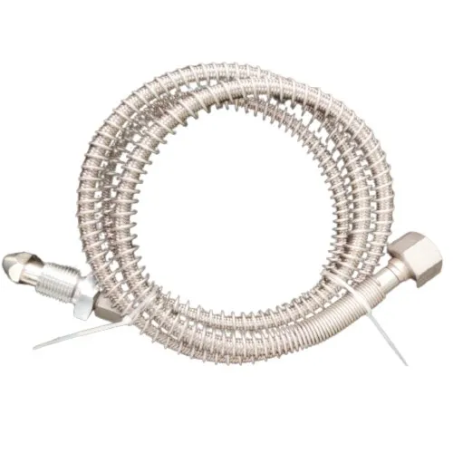 SS Braided High Pressure Teflon, Flexible Tail pipe with Spring for Oxygen Nrv Type (1.25 Mtr)