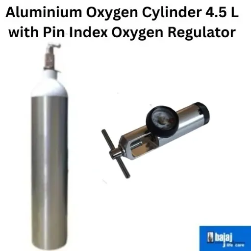Aluminium Pin Index Oxygen Cylinder 4.5 L with Pin Index Oxygen Regulator
